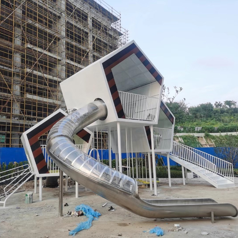 不锈钢滑梯-树屋主题