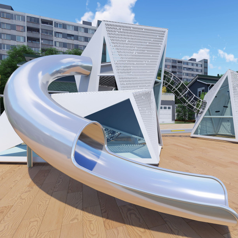 不锈钢滑梯-小区滑梯