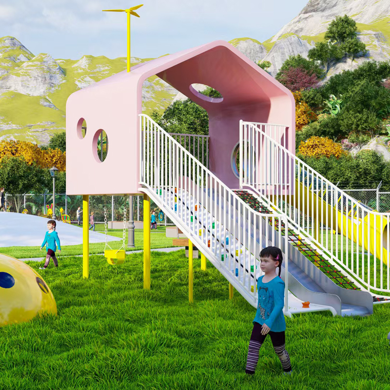 户外滑梯-房屋主题