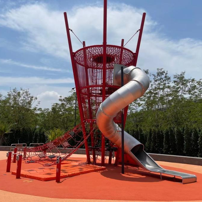 攀爬网组合滑梯-非标定制