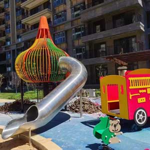 小区不锈钢滑梯定制-儿童滑梯是孩子们的欢乐天地