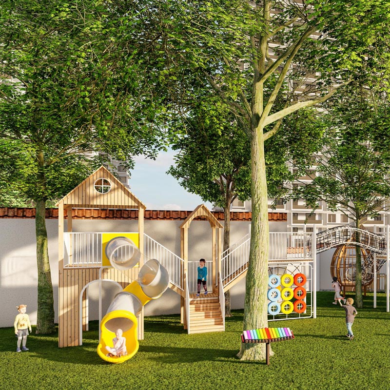 幼儿园攀爬组合滑梯